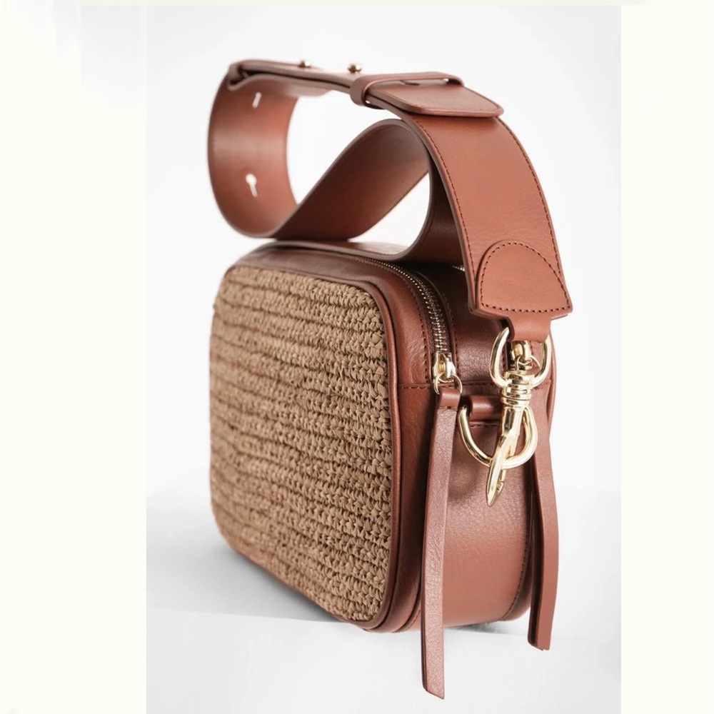 IBELIV | High Quality Leather, Raffia Camera Bag